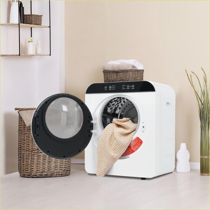 Sèche-linge Compact - 3 kg (45 kg Réel) - 830 W - 6 Programmes - UV + Sterilisation HT - Wandmontable - Dominiquefe
