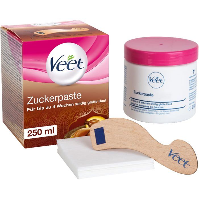 Pure Pâte à sucre parfumée à la fleur de vanille Pâte de sucre pour lépilation du corps et du visage 1x250 ml avec spatule en bois