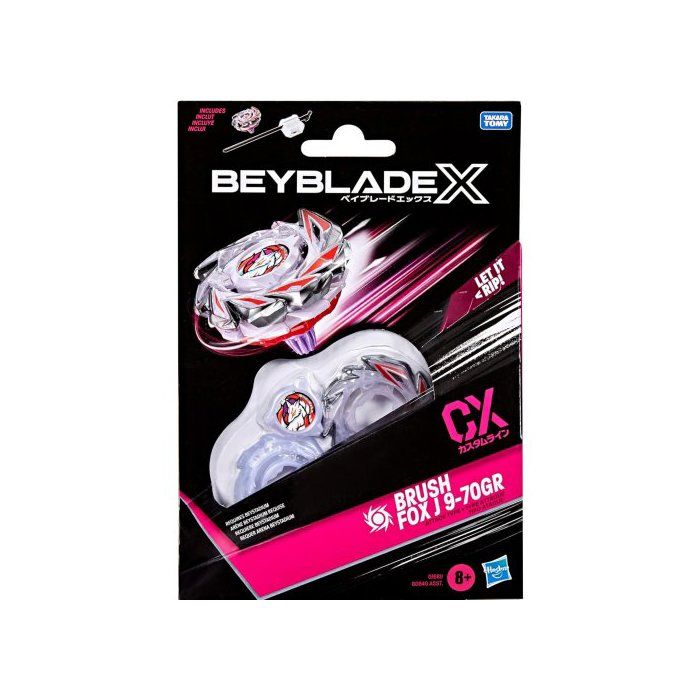 Coffret Toupie Beyblade X Brush Fox J 9-70GR - Set Toupie + Lanceur - Type Attaque + 1 Carte