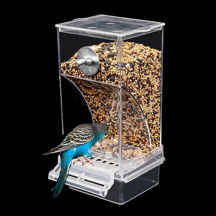 Mangeoire automatique pour oiseaux - Belle commode - Récipient transparent 185x85x75 cm - Anti-déversement