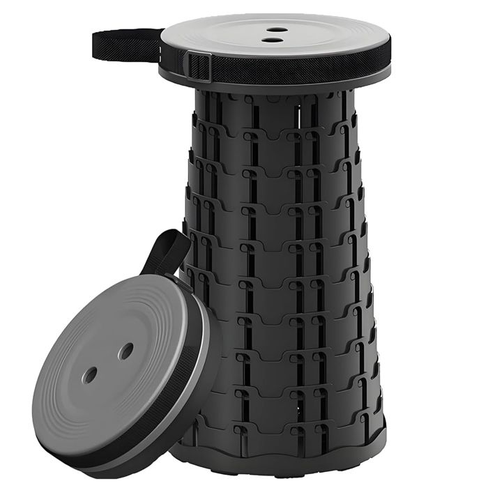Tabouret télescopique Tabouret pliant portable dextérieur à hauteur réglable 7-45 cm adapté à la pêche et au camping en plein air