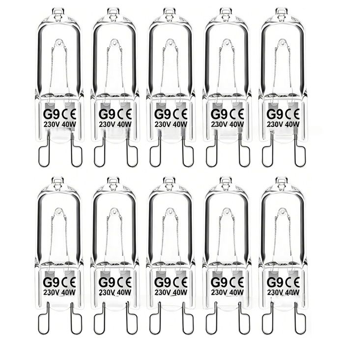10 pièces g9 ampoule - Aueq - halogène 40w base de blanc chaud 2800k-3000k lampe 220v 230v nouveau Facile à installer Style rétro