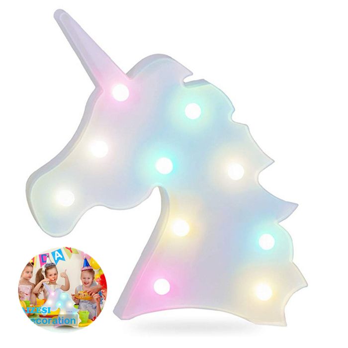 Lampe de chevet licorne led électrique chambre fille enfant rose - Aueq - bureau décoration maison anniversaire fête muticouleur