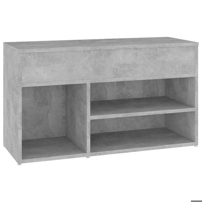 RemiseMeuble Entrée/Couloir - Gris - Banc à chaussures - Gris béton - 80x30x45cm - Bois dingénierie_kyc52q