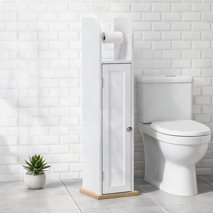 Colonne de salle de bain compacte à poser au sol structure étroite et distributeur intégré