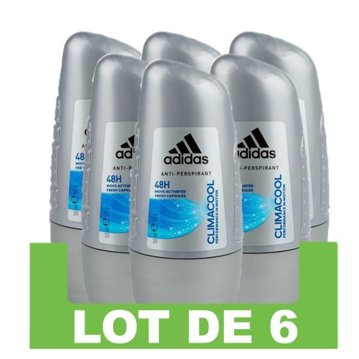6 x Adidas Climacool Men Deodorant Antiperspirant Rollon Pour Homme (6