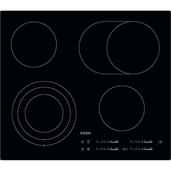 Plaque de cuisson vitrocéramique AEG HK654070IB - 58 cm - DirectTouch - 4  zones de cuisson - Cdiscount Electroménager