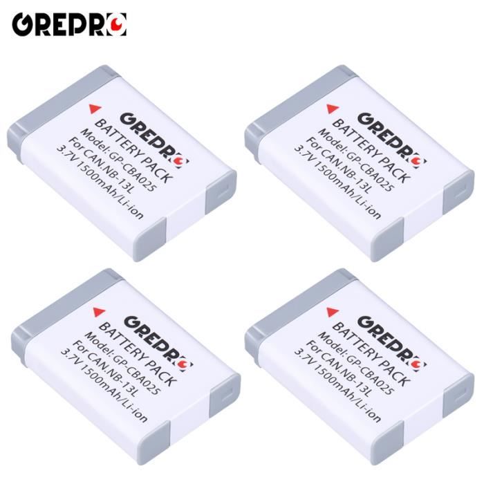 Pack 2 Batteries NB-13L + Chargeur Voyage - Compatible Canon PowerShot G5X G7X G9X Etc. - 9