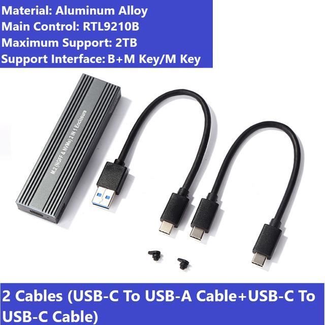 Case noire M.2 SATA - Boîtier adaptateur USB 3.1 vers M.2 NVME SSD, USB3.1  vers M.2 NGFF SATA, nouveau - Cdiscount Informatique