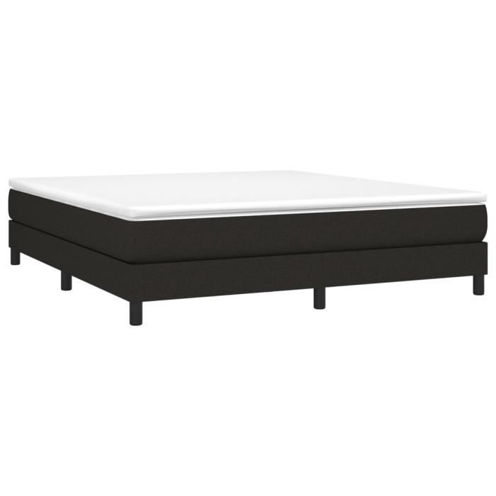 Sommier à lattes - AKOZON - Noir - 180x200 cm - Tissu durable - Pieds robustes