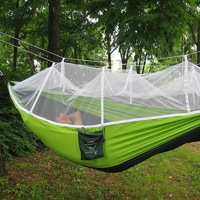 Hamac Avec Moustiquaire Belle Vous - 1 Personne | Nylon Parachute 210T | Sangles Arbre & Mousquetons | Léger Camping