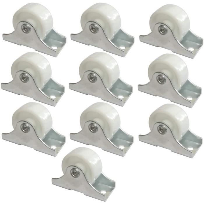 AERZETIX: Roue Roulette Pour Meuble Platine Fixé 25mm W12mm H28mm 25kg Plaque De Montage 18x40mm C42672 4 Pieces