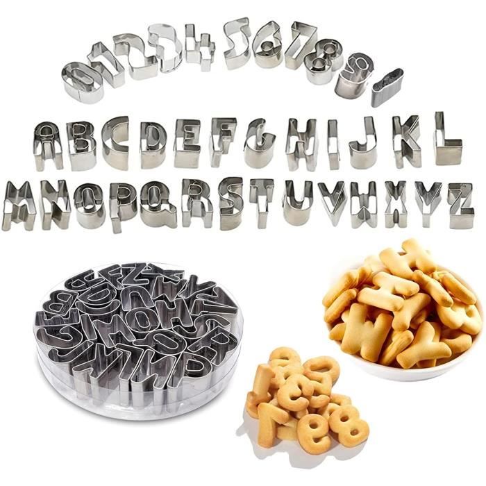 Alphabet Fondant Cutter Moule à Gâteau Biscuits,36 Pcs Emporte-Pièces D'Alphabet Et De Chiffres