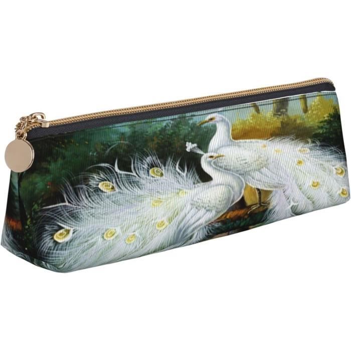 Trousse à Crayons Triangulaire Motif Mexicain Bohème - Dimensions 21x6x5.6cm, En PVC, Fermeture éclair - 10