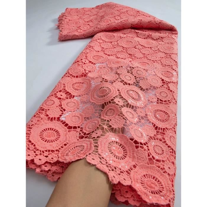 Tissu Africain en Dentelle Guipure Paillettes NigWin Soluble dans l Eau pour Robe de Mariage Chic TY3280 2 2.5 Yards 120CM