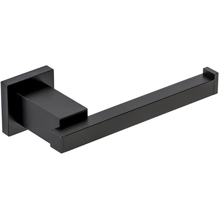 Porte-Papier Toilette Noir Sur Pied - Design Compact 17x15 Cm - Pour Petites Salles De Bain - Sans Percer - 4