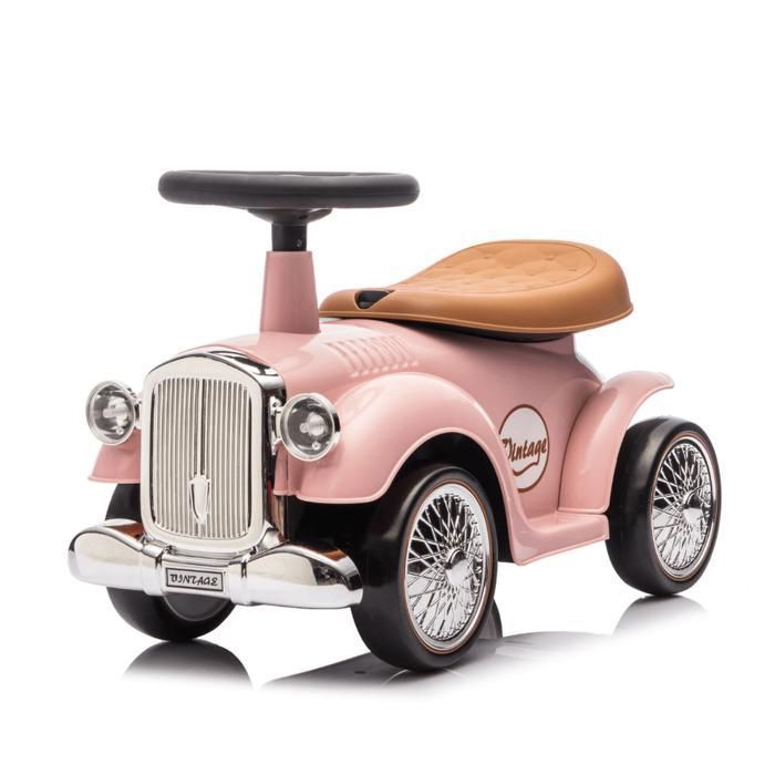 Porteur Enfant Voiture Rétro Classic 1930 - Porteur Bébé 1 à 3 ans  - Rose - Klaxon & Coffre - Aide à la Marche