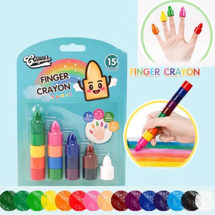 Gibot 12 Crayons a doigt pour enfants surs et non-toxiques Crayons Maquillage pour Enfants