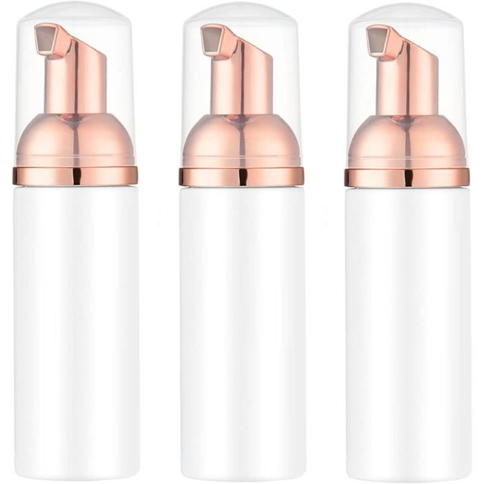 3 Flacons Voyage Mousseur 60 Ml - Distributeur Savon Mousse Vide Rechargeable - Parfait Pour Shampoing, Gel Douche - Étanche