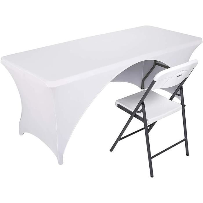 Dololoo Nappe Extensible 1.8m Rectangulaire Élasthanne - Housse De Table Pour Mariage, Fête Et Extérieur