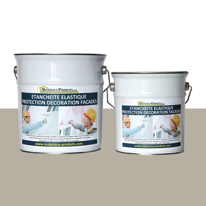 Peinture étanche & élastique pour protection façade - ETANC10 Seau de 2.5 Kg Gris Silex RAL 7032