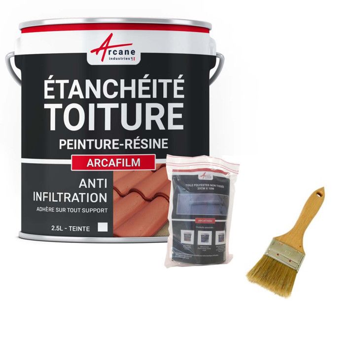Peinture Résine étanchéité ARCAFILM Pour Toit Et Tuile – Couleur Tuile 0,75L – Neuf