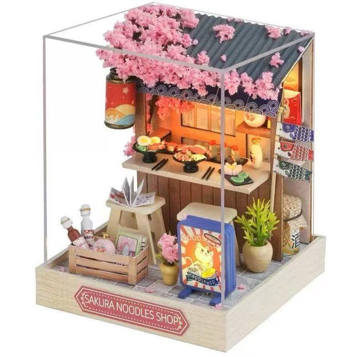 Book Nook - Kit DIY à construire Maquette 3D Serre Livre - Sakura Noodles Creanook - 11 x 9 x 11 cm