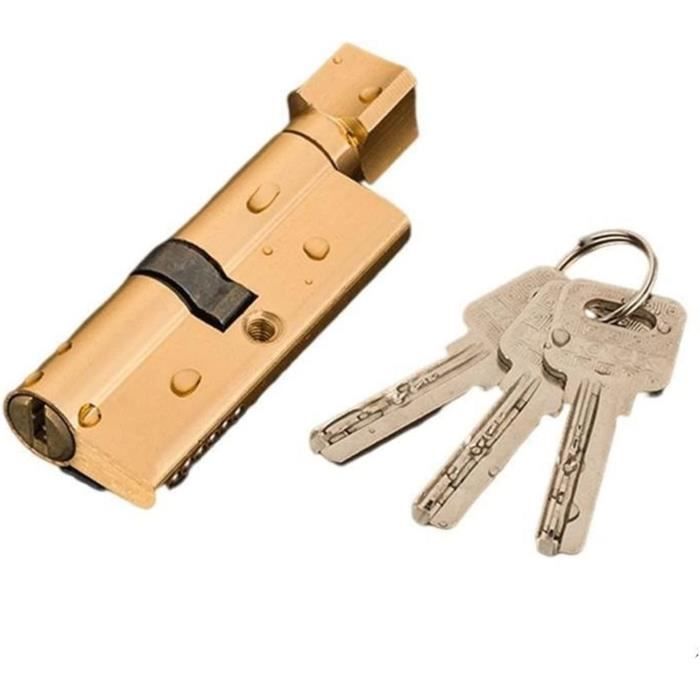 Cylindre Européen à Poussoir – Anti-crochetage Anti-perçage – 7 Gorges – Laiton/Nickel – Pour Porte UPVC Ou Bois