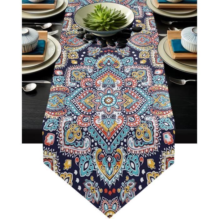 Pantone Chemin De Table 45x145cm 100% Coton Bleu - Nappe Centrale Moderne Et Résistante