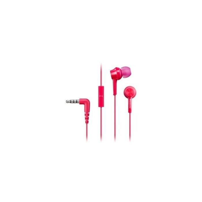Casque In-ear - PANASONIC - RP-TCM115E - Microphone intégré - Jack 35 mm - Rose