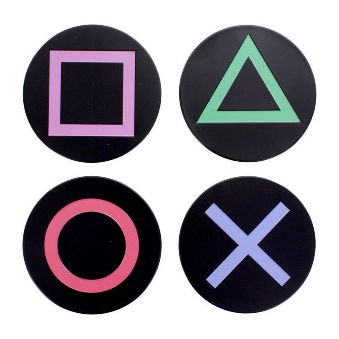 Lot De 4 Dessous De Verre PS5 Métal Sous Licence Officielle PlayStation