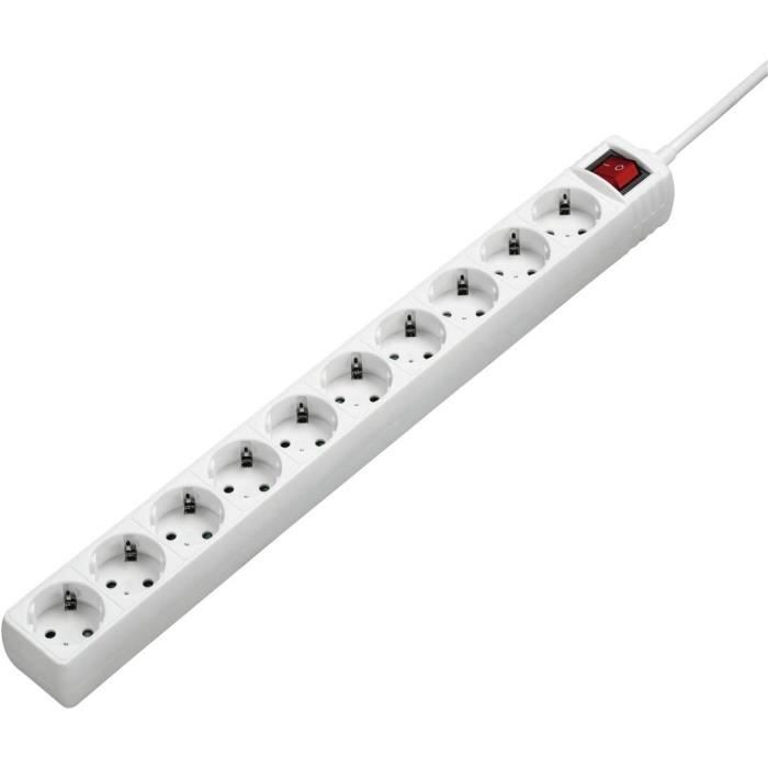 00137234 Multiprises 10 Sorties Plastique Blanc - Cdiscount Bricolage