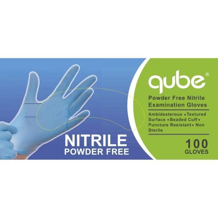 Qube Nequglovess Gants D'Examen En Nitrile Non Poudrés Gants MultiUsages Gants Jetables Gants