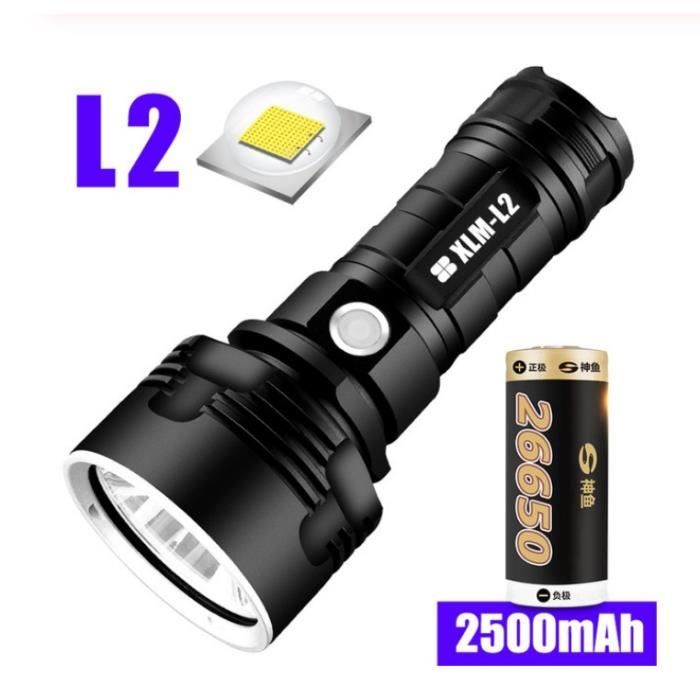 500-Lumen DEL rechargeable lampe de poche 2-way Chargeur USB ultra-lumineux étanche