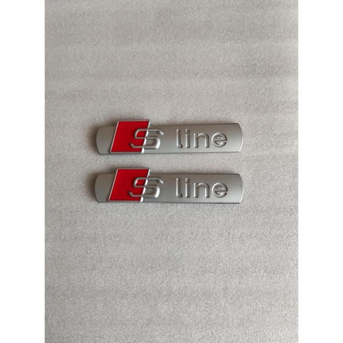 2 Emblèmes autocollant logo Sline ( Mat chrome )
