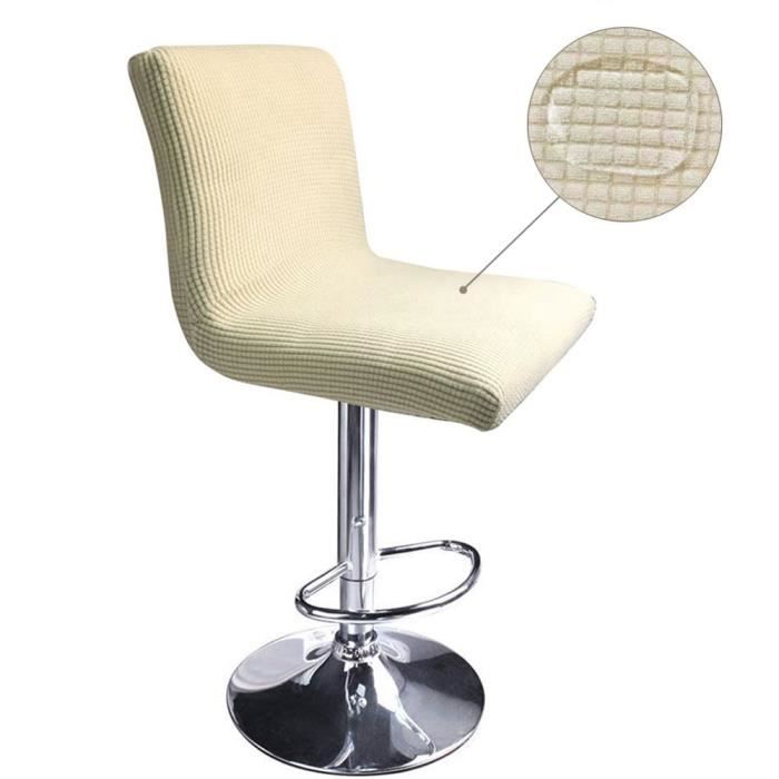 Lot de 2 housses de tabouret de bar extensibles et imperméables en jacquard pour cuisine, salle à manger, café, noir