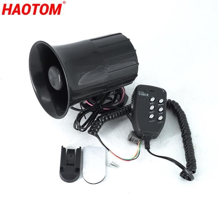 Haut-parleur de voiture 400W, 8 Tones , alarme, mégaphone, sirène, système  de micro