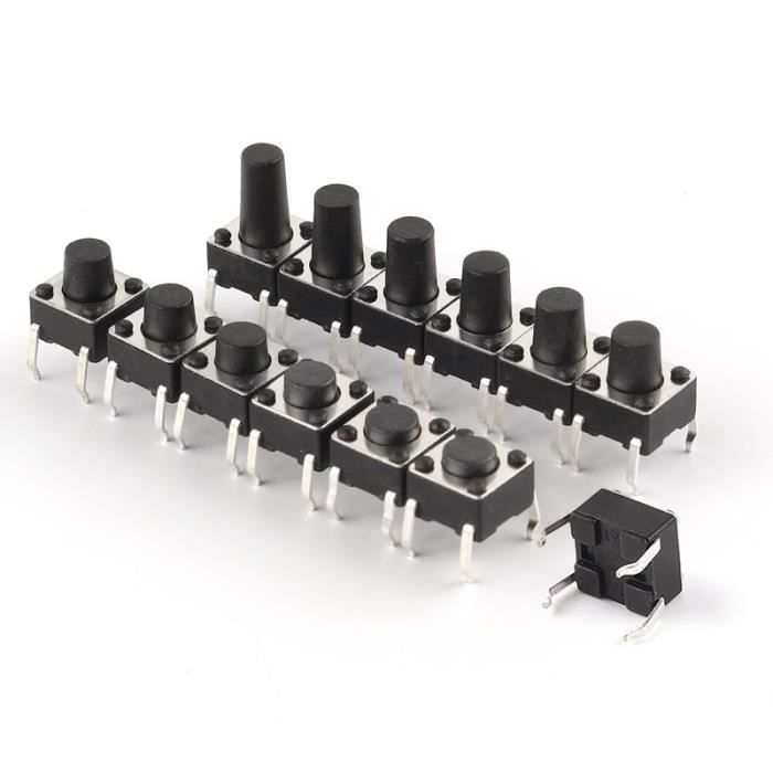 ECSiNG Lot de 50 mini interrupteurs tactiles à 4 broches 12 V 50 mA pour appareils de fitness et caméras 4,5 x 4,5 x 3,8 mm