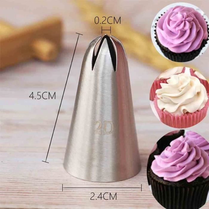 Poche A Douille Gateau De Rose Grande Taille Pointes Glacees De Decoration De Gateaux Buses De Cupcake Decorations De Type 2d Cdiscount Maison