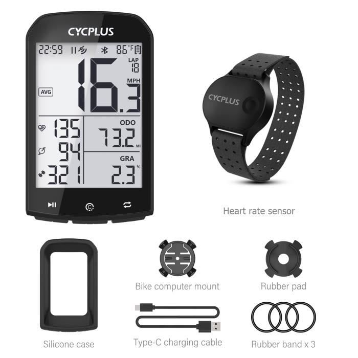 Ordinateur De Vélo Coospo BC107 GPS Sans Fil - Compteur Vitesse Odomètre Bluetooth ANT