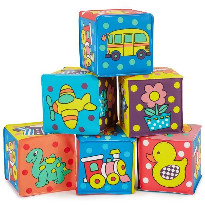 Cube à Empiler - BIECO - Set de 6 - Jouet Éducatif - Multicolore - À partir de 3 mois