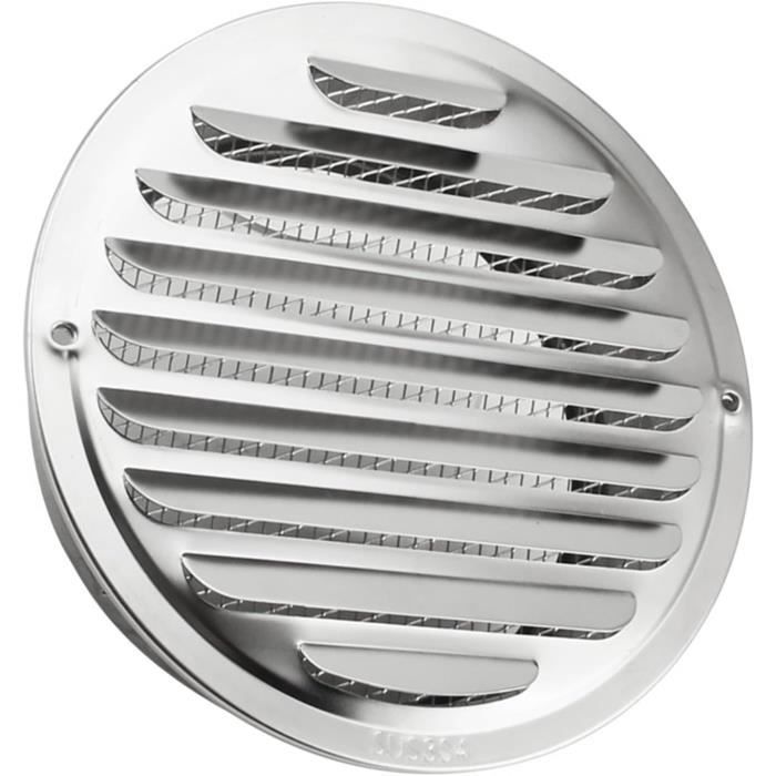 Grille d'aération extérieure ronde en aluminium - 200mm - NOIR 35001705