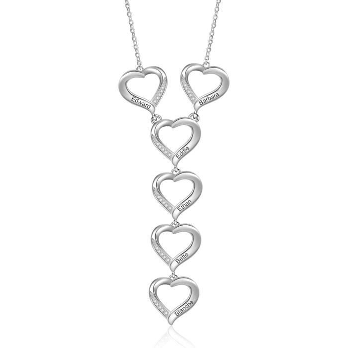 LaMenars - Charm Cœur Love Maman Famille En Argent 925 - Perle Pour Bracelet Ou Collier, Idéal Cadeau Fête Des Mères, Noël, Saint-Valentin