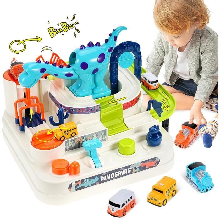 Circuit De Voiture Aventure Pour Enfant ISAKEN - Piste Avec Défis, Jouet éducatif 2-en-1, Pour 3 à 6 Ans