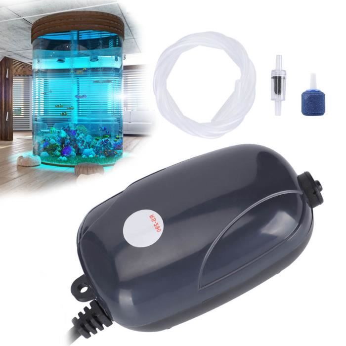 Pompe à Air pour Aquarium; Ultra-Silencieuse pompe aquarium 1.8W et  performant oxygène pompe pour 5 à 60L de aquarium Tank (Blanc)
