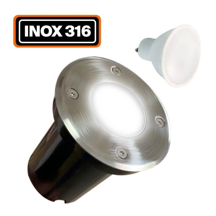 Spot LED encastrable au sol extérieur IP67 0,5W, Blanc Chaud