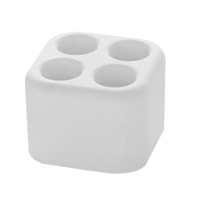 WENKO Gobelet Goa Neo Blanc - Porte-Brosse à Dents Élégant En Polyrésine, Design Naturel 7x10x7 Cm