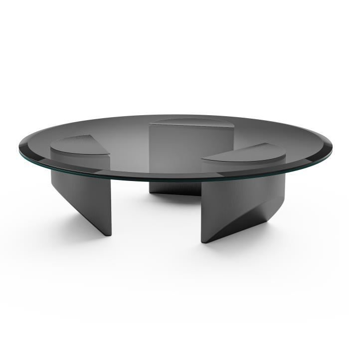 Table Basse Verre Trempé 19mm Style Noguchi Design en Bois Massif Salon-  Noyer foncé - Cdiscount Maison