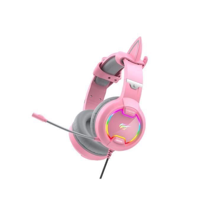 Casque gamer Sans Fil pour les filles avec oreille de chat, Son 7.1  Surround, Micro Anti Bruit Réglable - Cdiscount Informatique