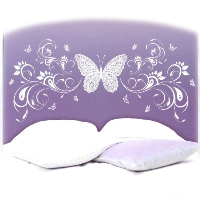 Stickers tête de lit papillon Couleur Gris